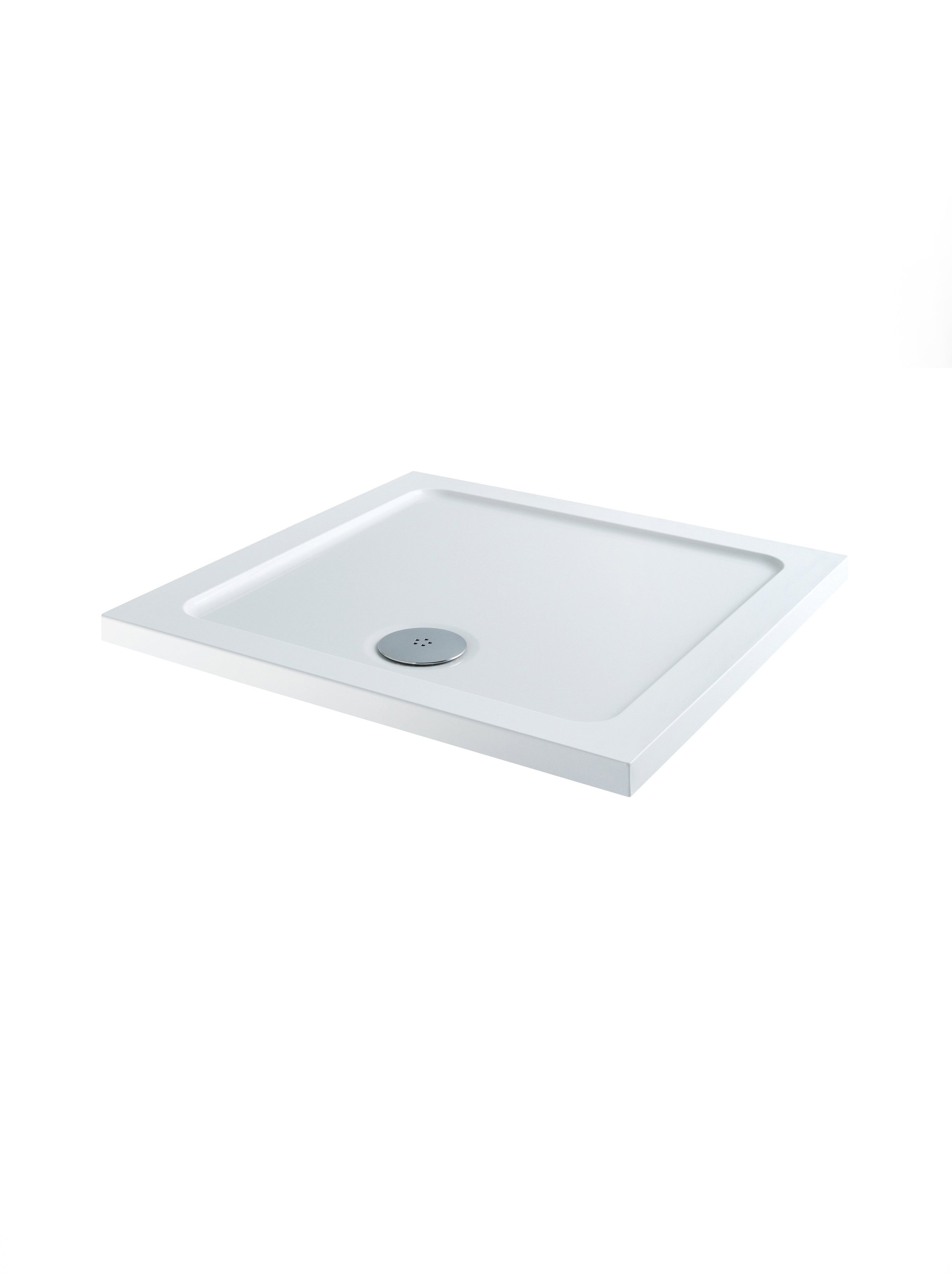 Flair Square Gloss White Slimline Shower Tray