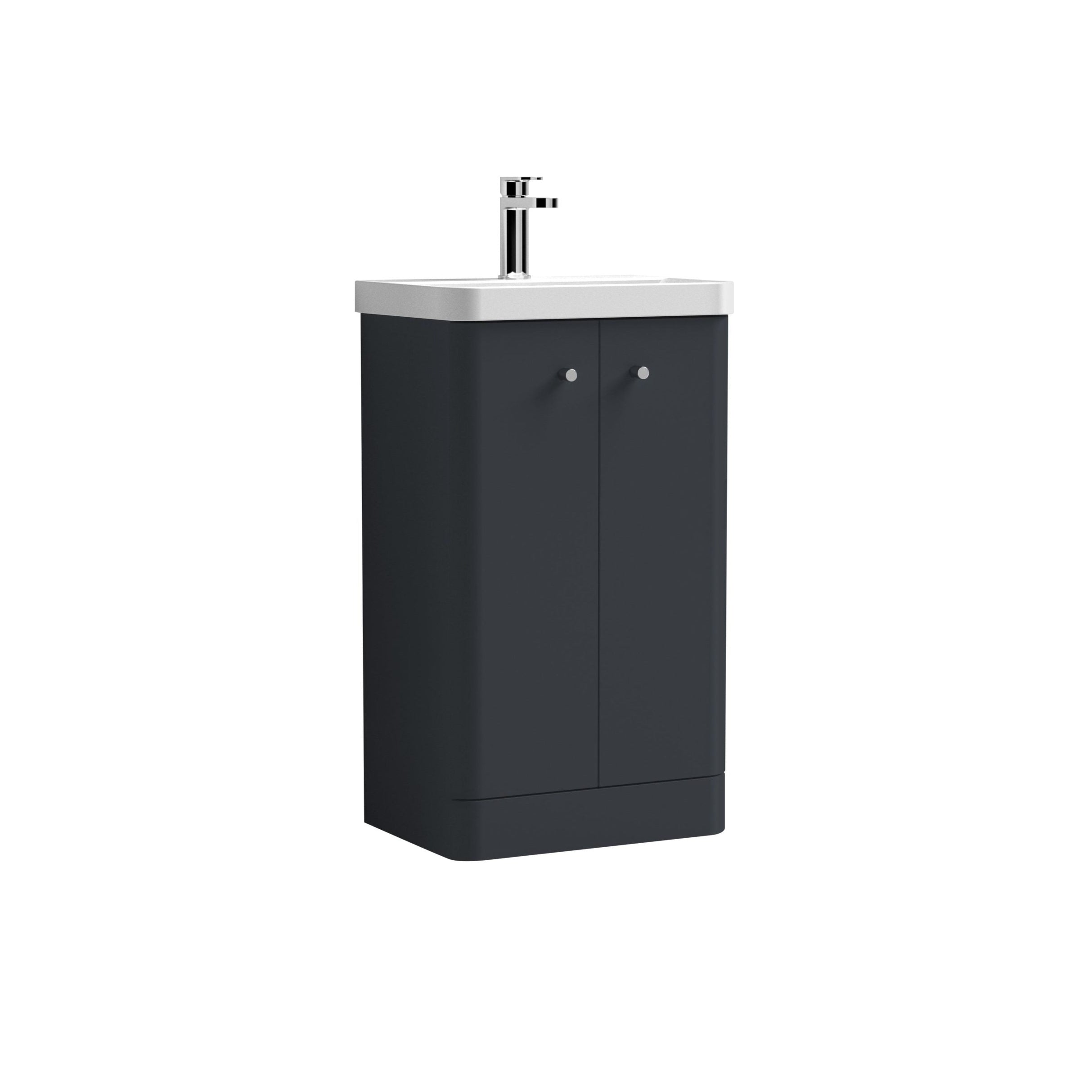 RT Large Corfu Short Projection Standing Unit & 1 Tap Hole Ceramic Basin