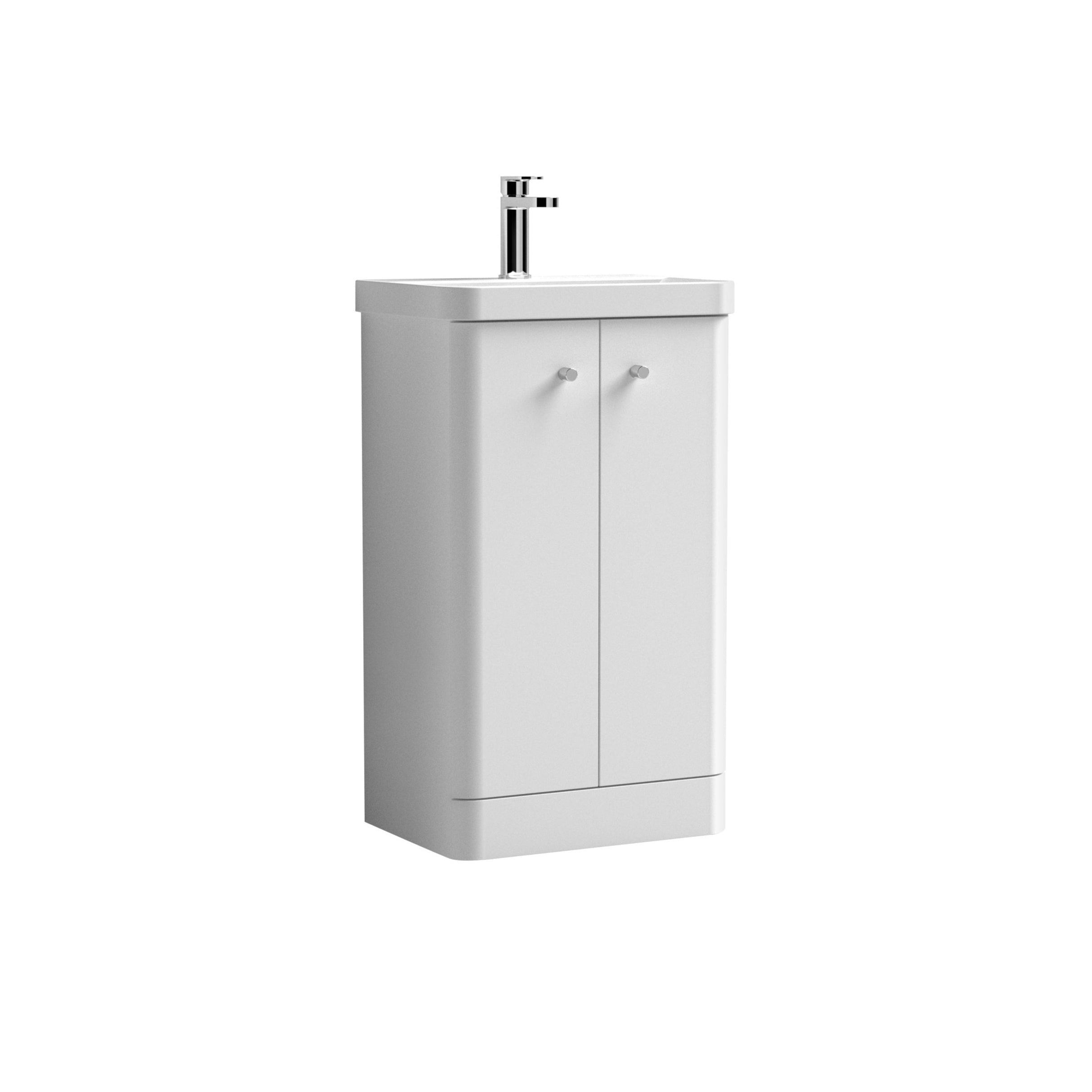 RT Large Corfu Short Projection Standing Unit & 1 Tap Hole Ceramic Basin
